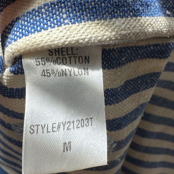 Tuckernuck Blue Stripe Mini Sullivan Embroidered Canvas Caftan Dress Size Medium - Picture 6 of 6